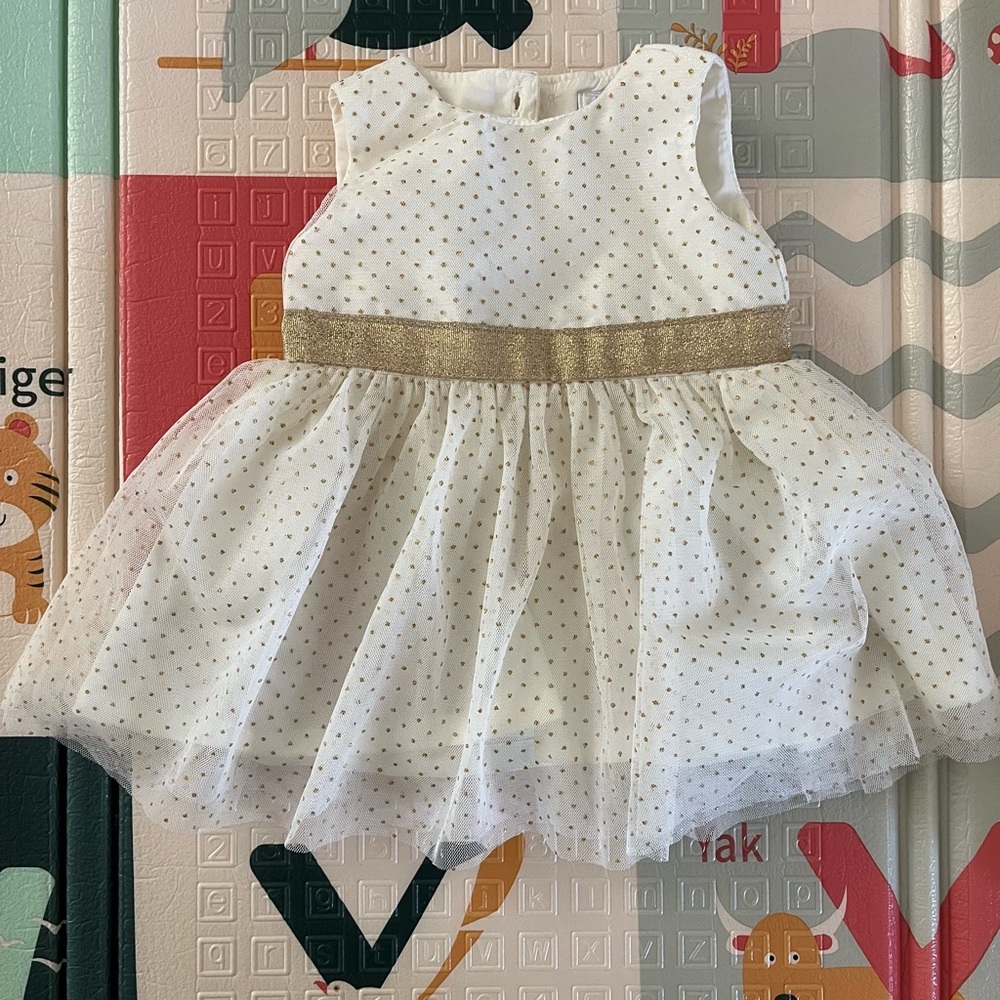 Baby Dress with Gold Accents